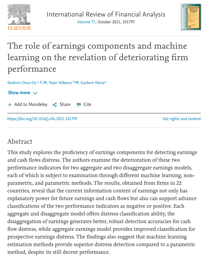 The role of earnings components and machine learning on the revelation of deteriorating firm performance